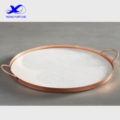 round copper serve tray