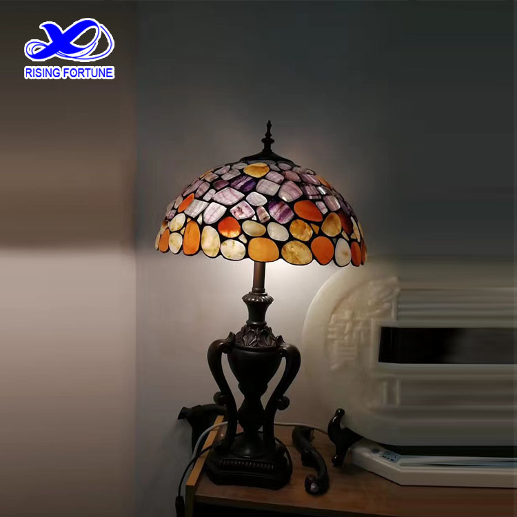 Colorful Agate Table Lamp Shade Factory, Agate Crystal Table Lamp