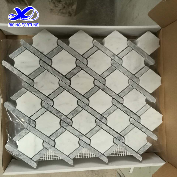 buy white marble water jet mosaics