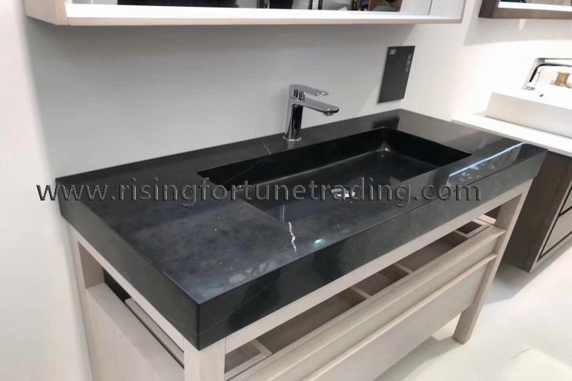black marble big cabinet basin