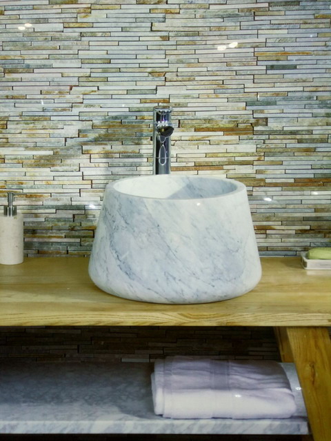 marble countertop vessel sink