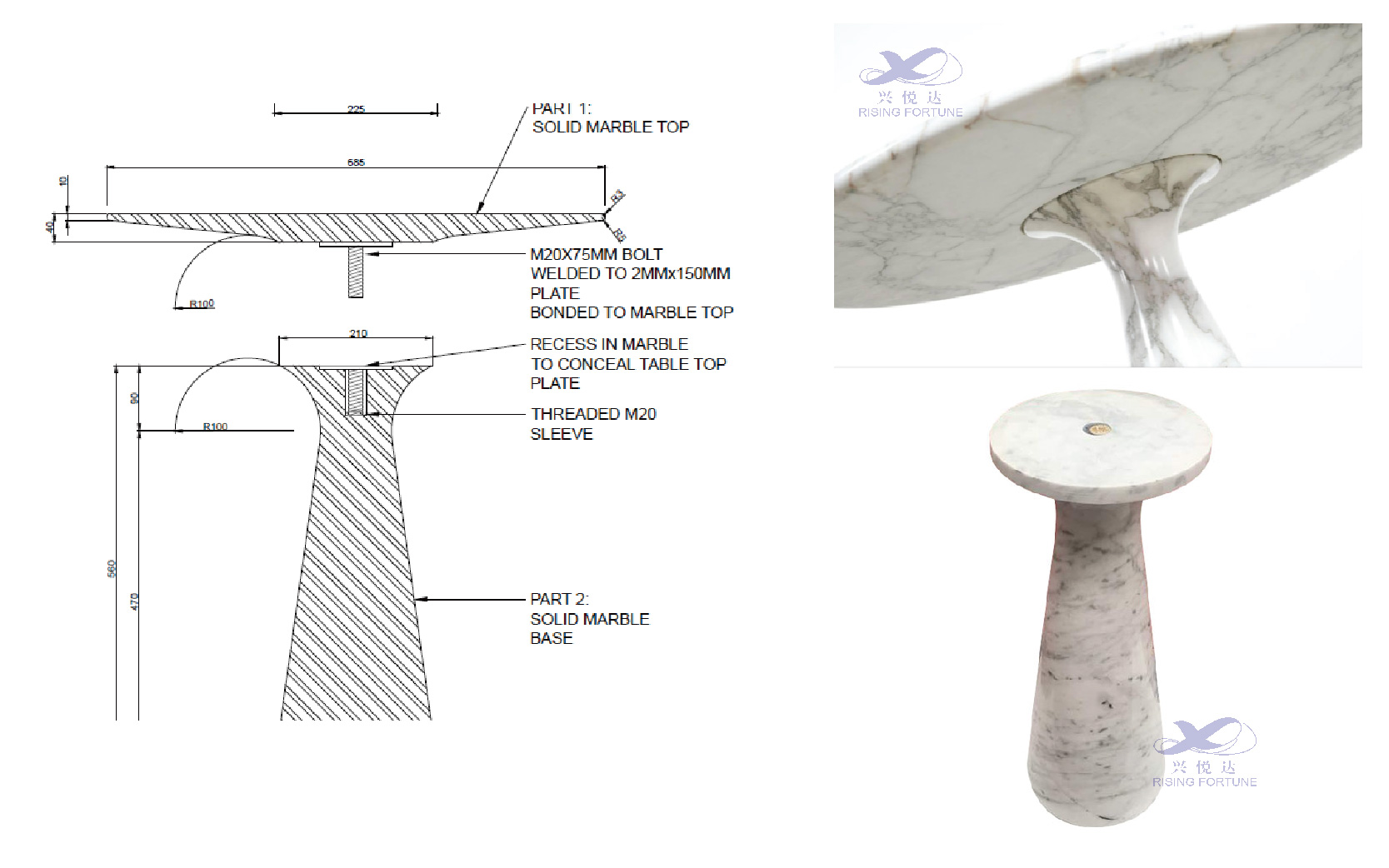 modern marble table