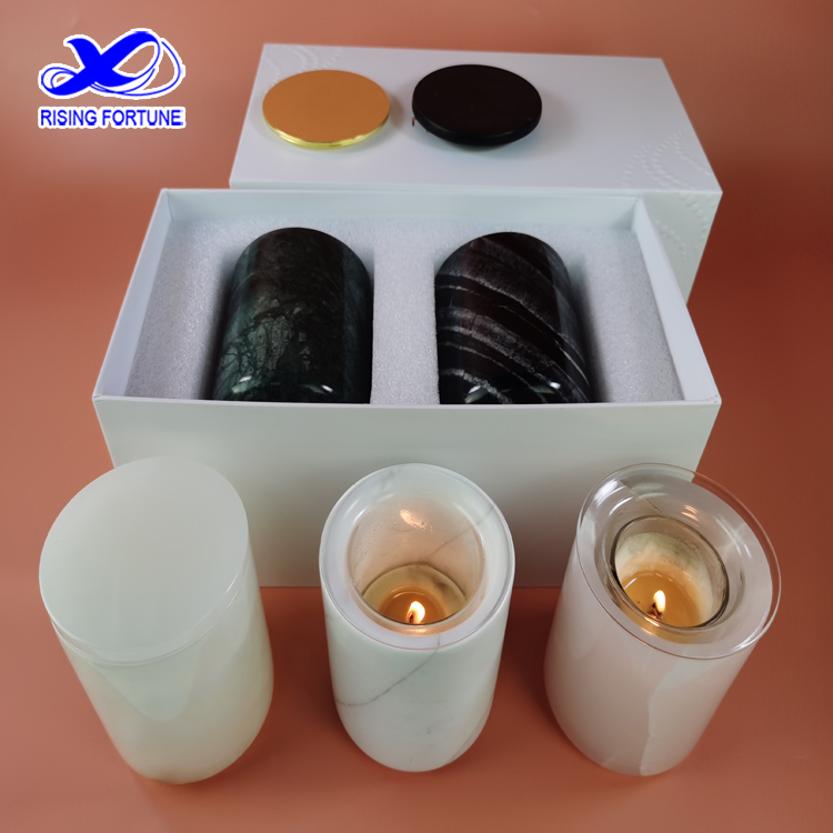 Soy Candles - Containers made from real onyx & marbles