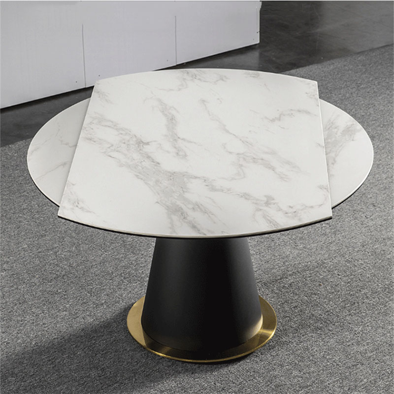 round sintered slab dining table