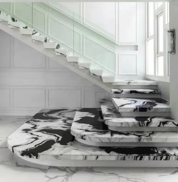 panda marble stairs