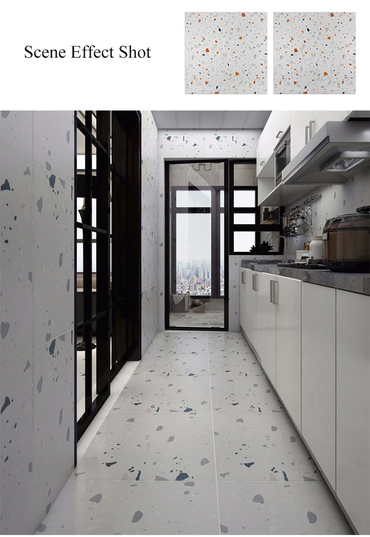 white terrazzo floor tiles