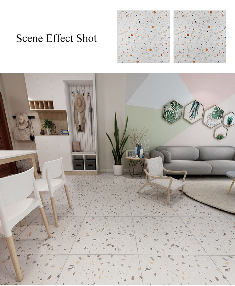 white terrazzo floor tiles