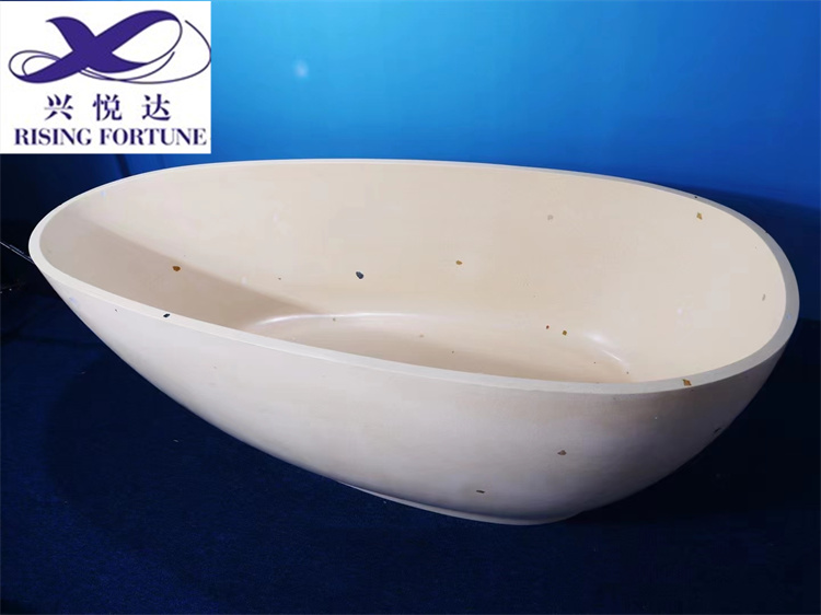 white terrazzo bathtub