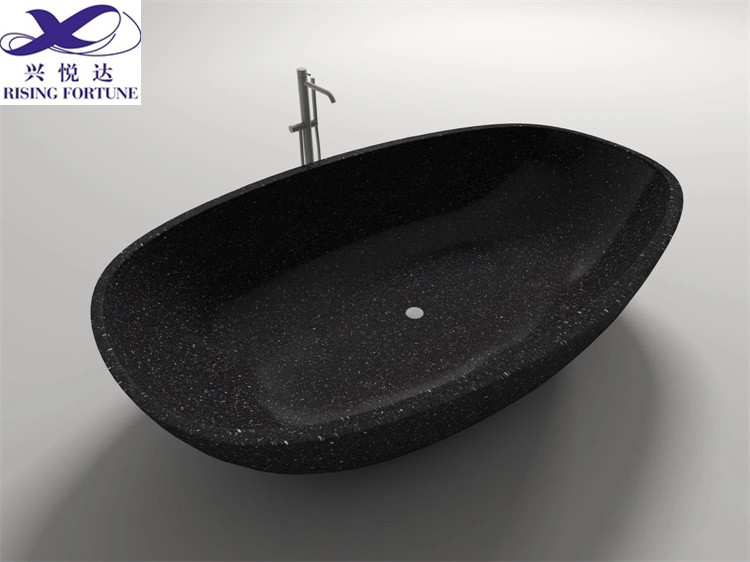 white terrazzo bathtub