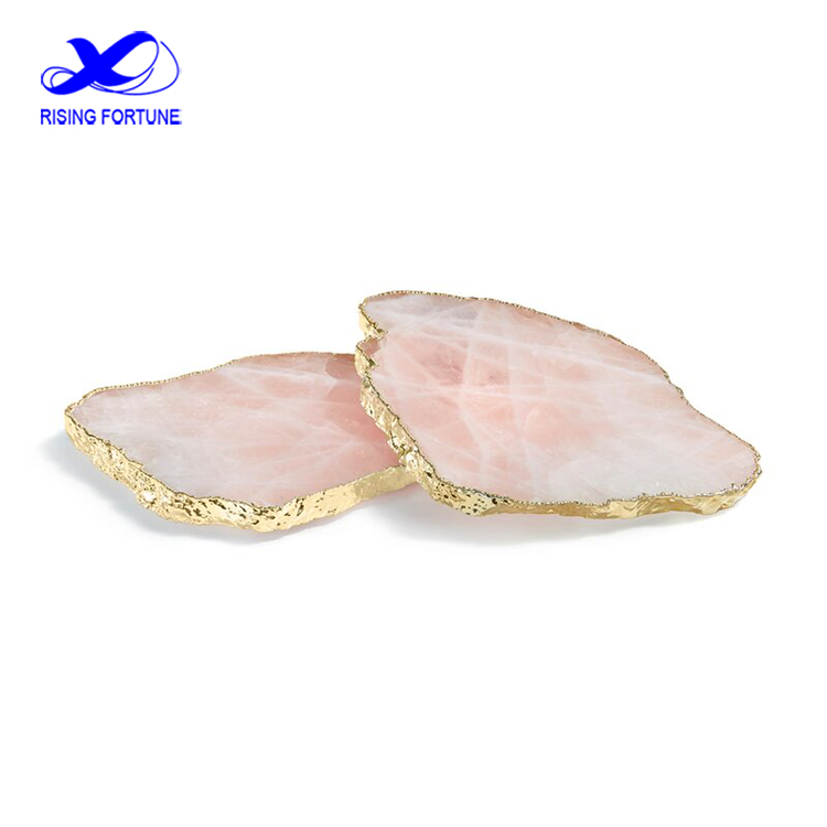 pink quartz crystal coaster