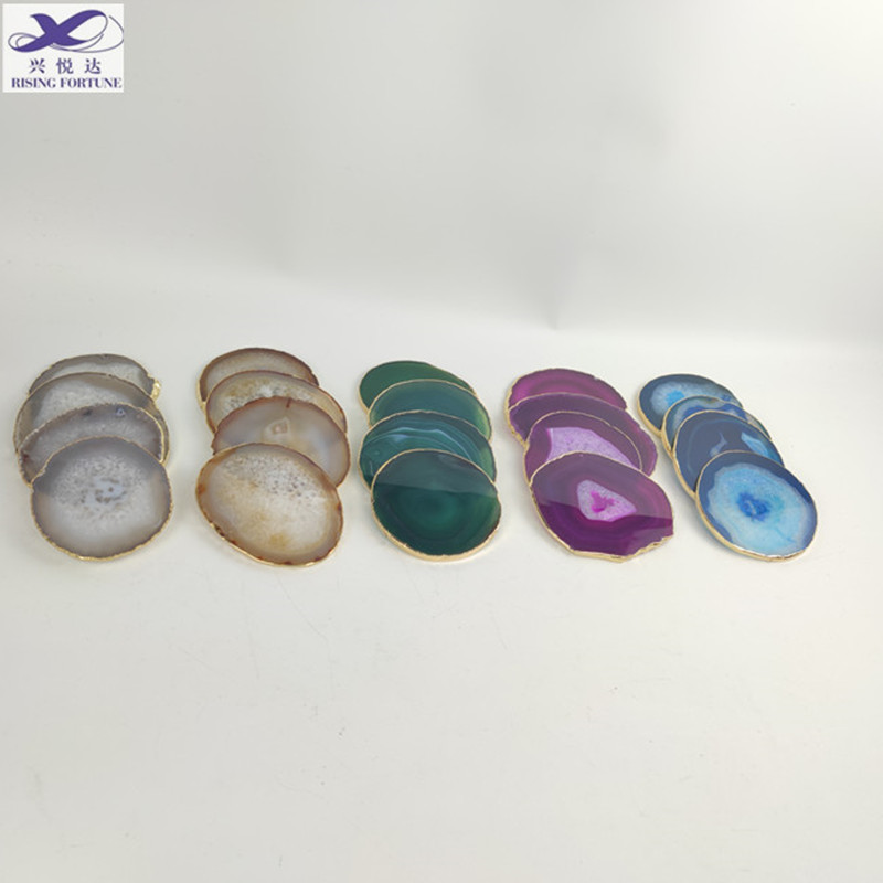 agate coasters green