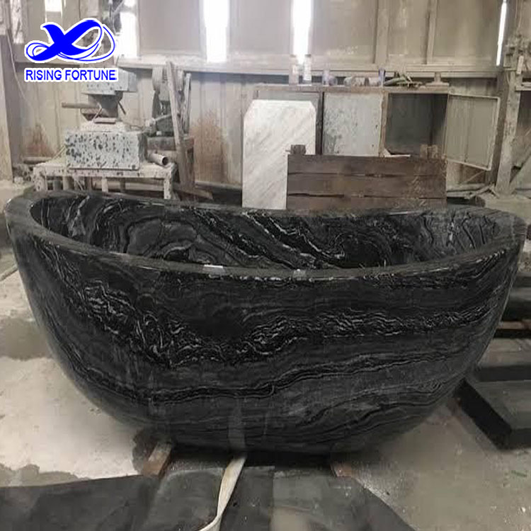 custom black round bathtub