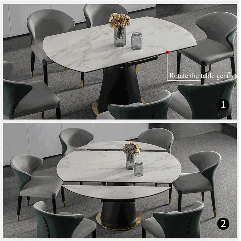 sintered stone dining table round