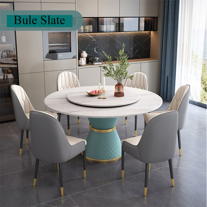 6 seater dining table set marble