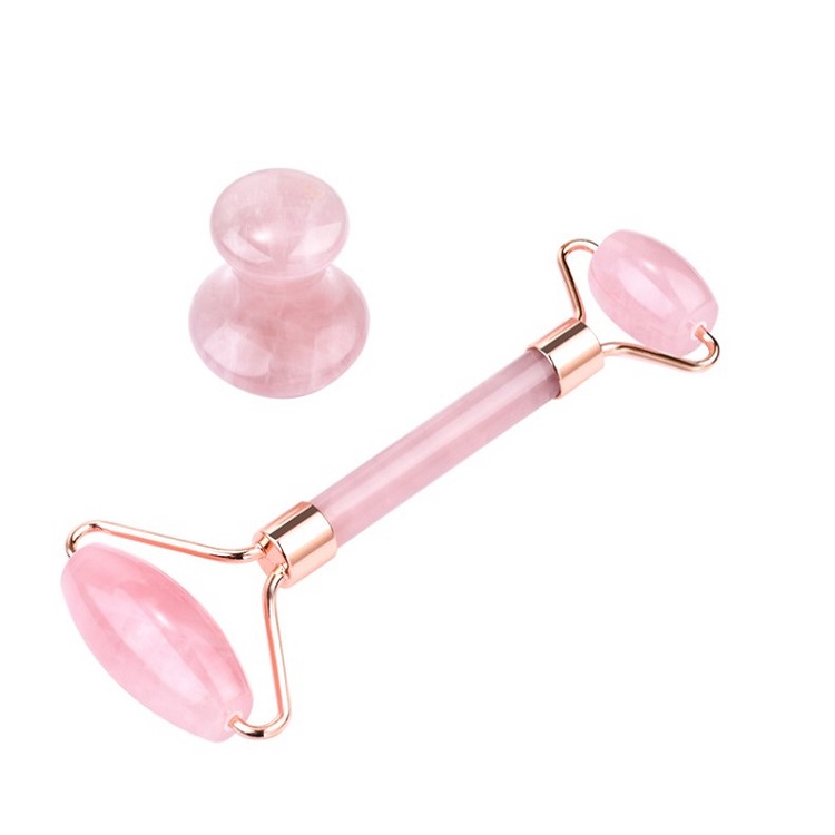 Real Rose Quartz Jade Facial Massage Roller