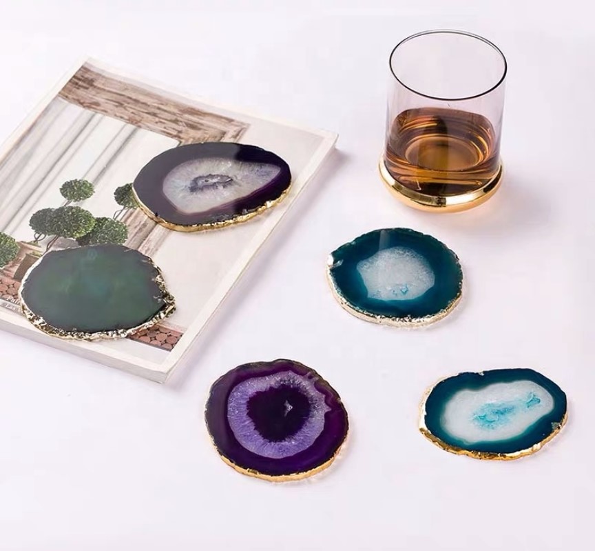 colorful agate coaster