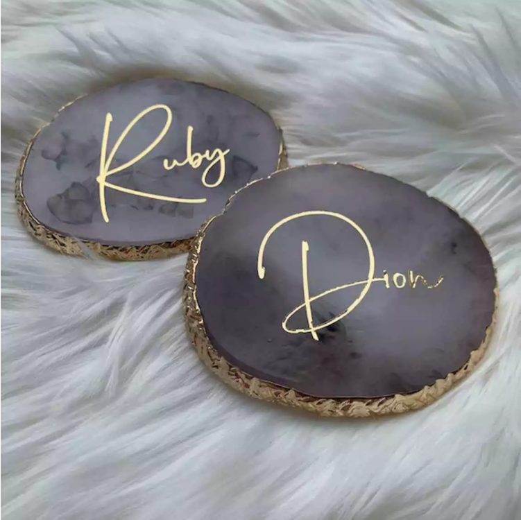 custom logo agate coaster