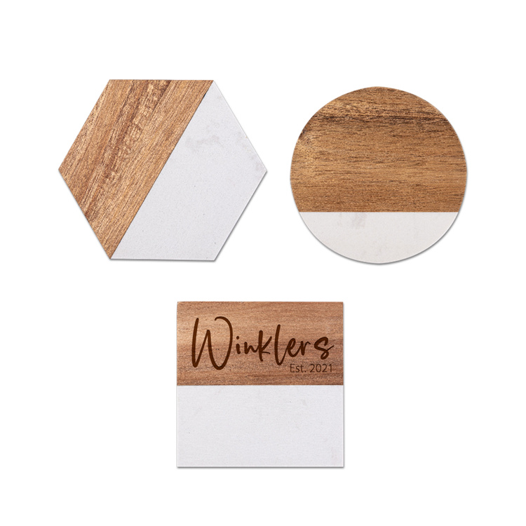 marble wood coaster