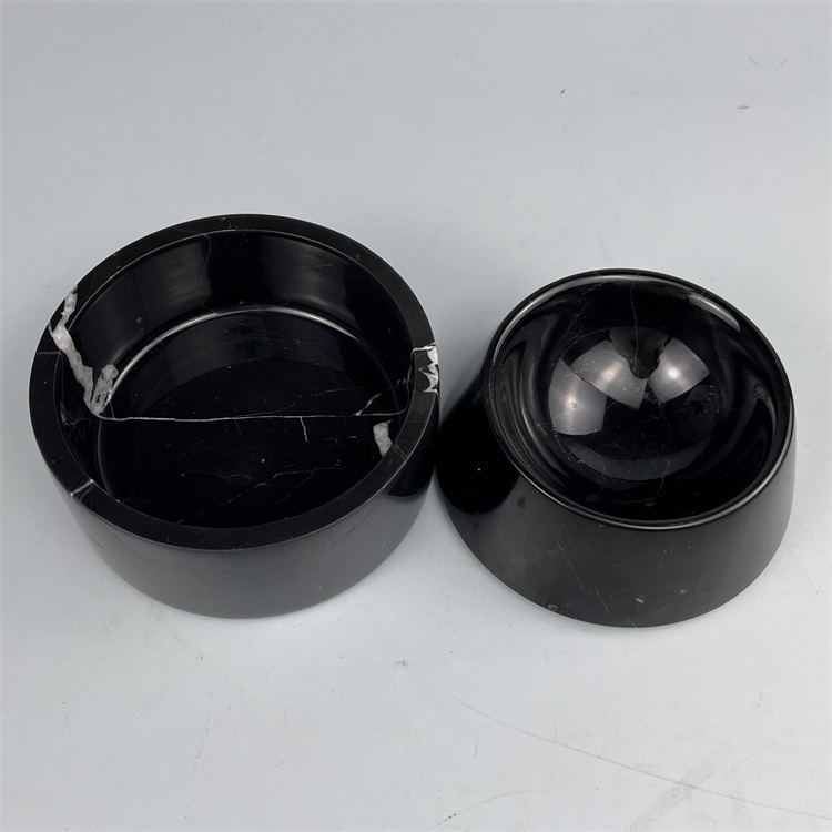 black marble pet bowl
