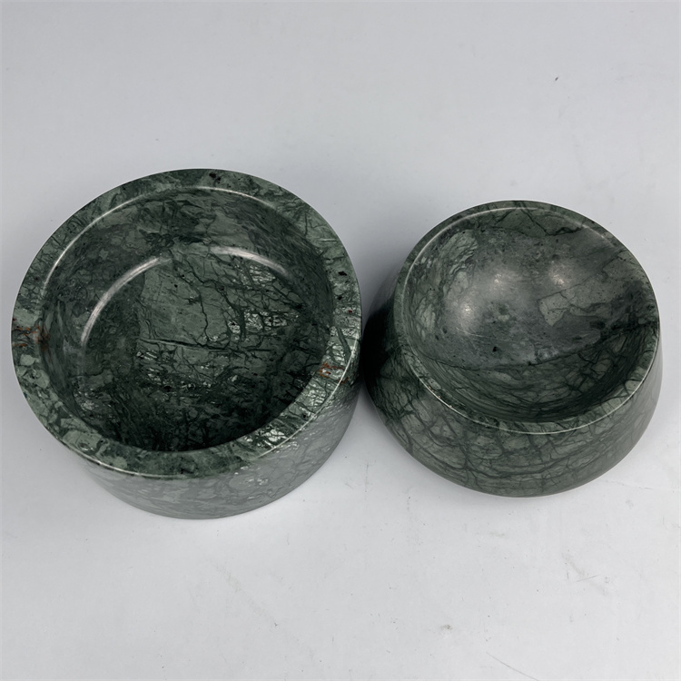 green marble pet bowl