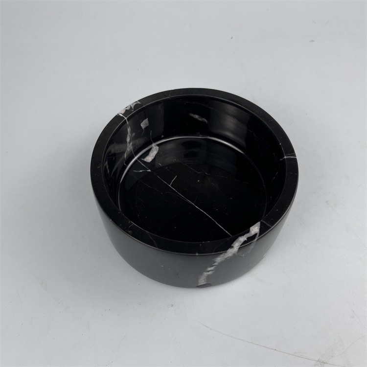 balck marble pet bowl