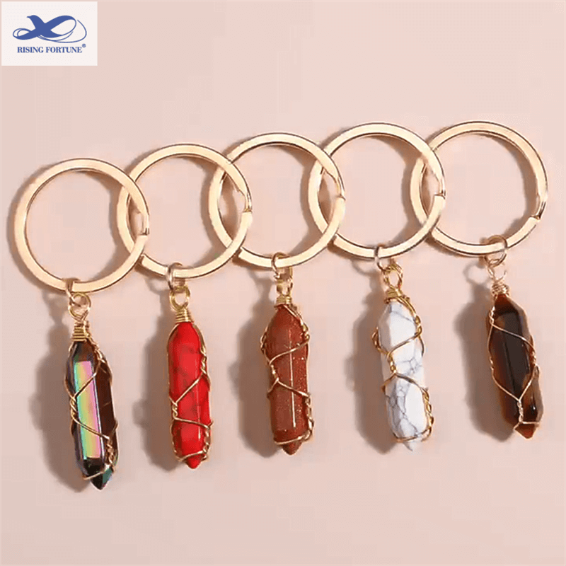 crystal quartz keychain