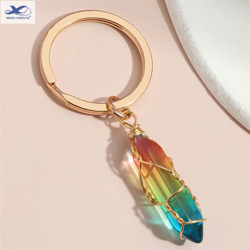 crystal rock keychain