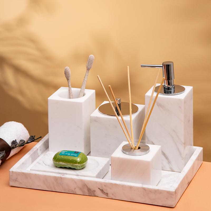 marble bathroom accessories set