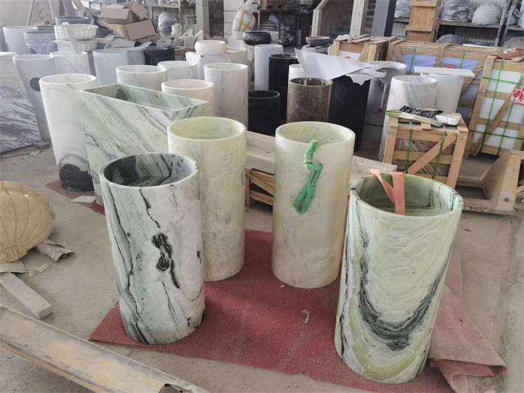 Emerald pedestal bathroom sink marble