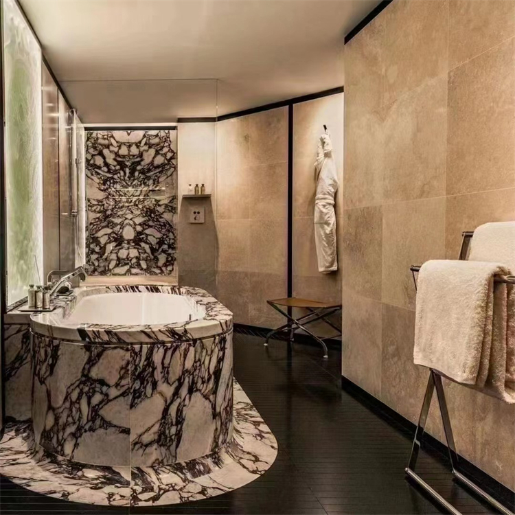 calacatta VIOLA marble bathroom bathtub