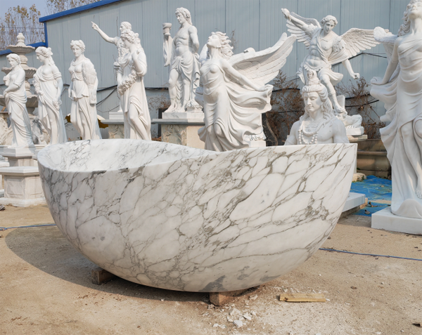 white marble bathtub