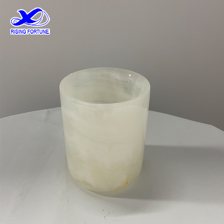 white onyx candle jar