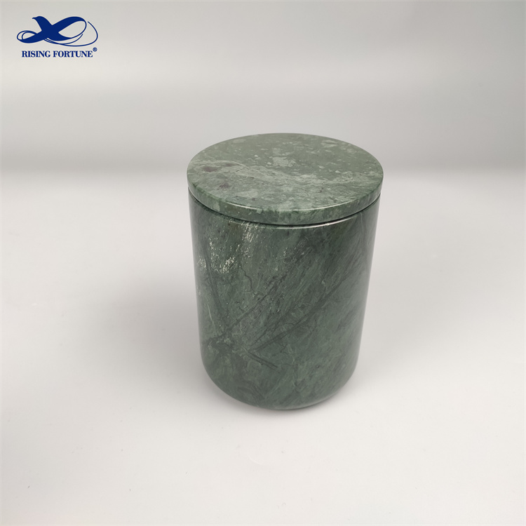 Indian green marble candle jar
