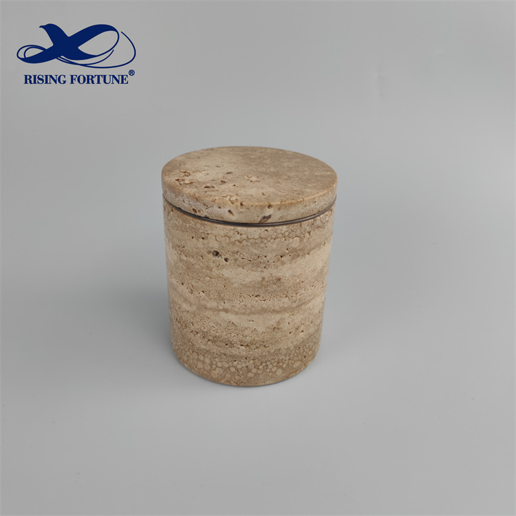 travertine candle jar