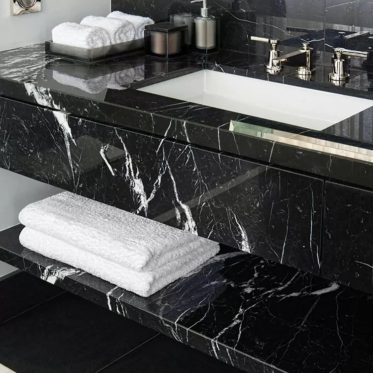 black marble vanity sink