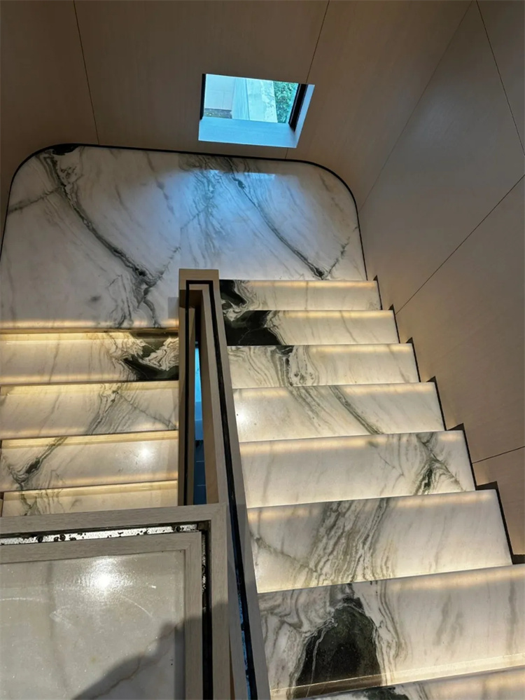 marble red glazed stairs step floor tiles