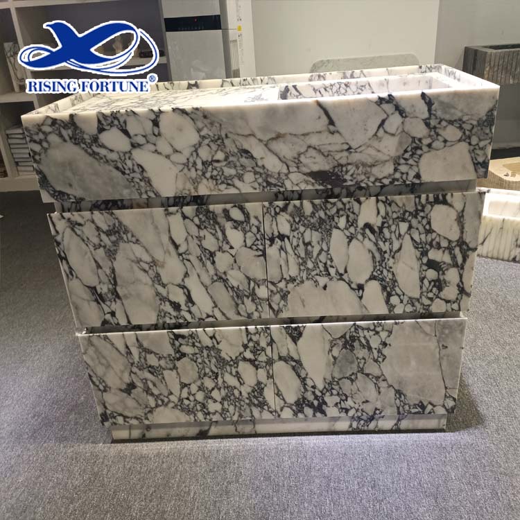 calacatta vilola marble sink cabinet