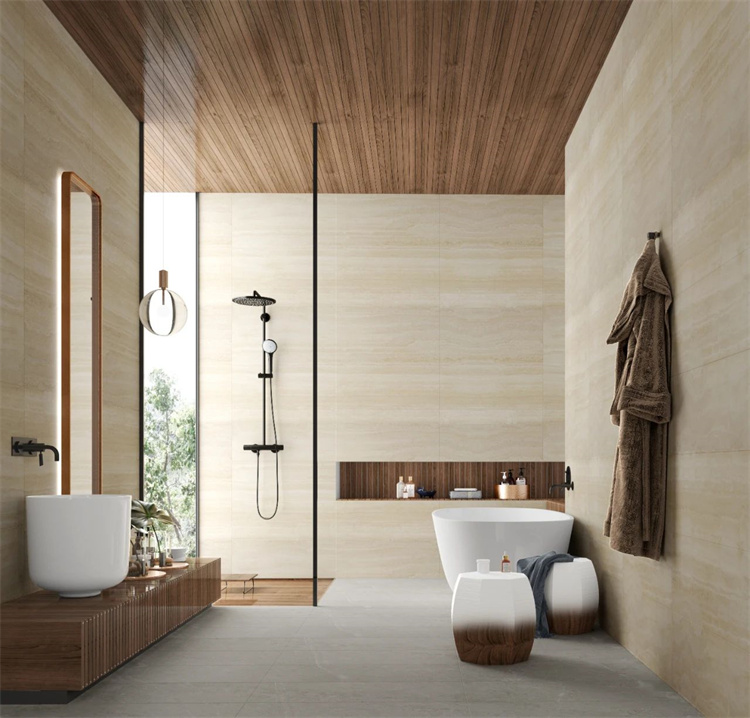 Roman white travertine