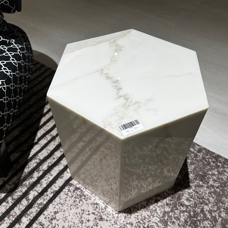 Calacatta White marble rectangle side table
