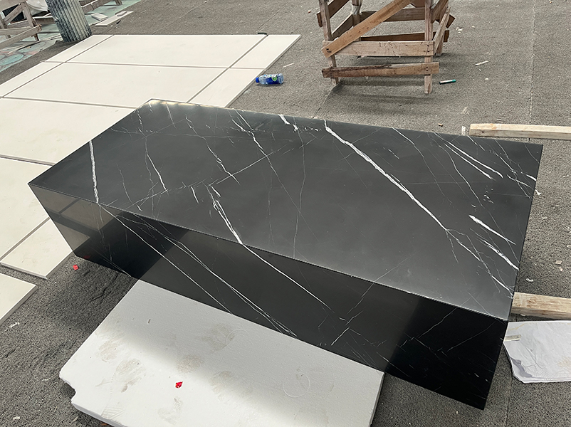 Marble and black coffee table