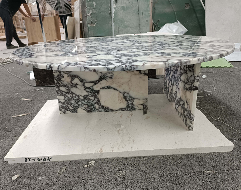 Calacatta viola marble round coffee table