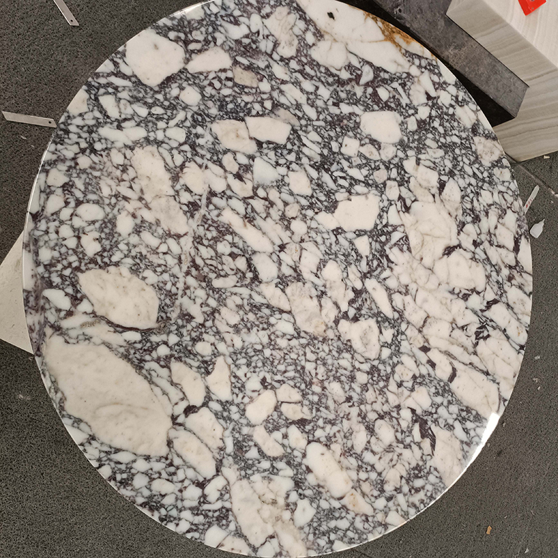 Calacatta viola marble round coffee table