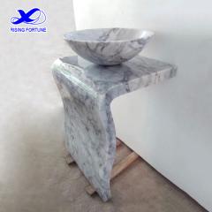 carrara marble pedestal sink