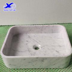 carrara marble vessel basin