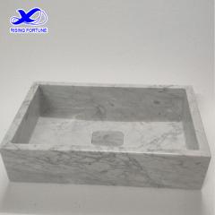 rectangular carrara white marble washbasin