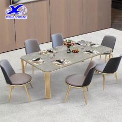 Italian light luxury white marble dining table