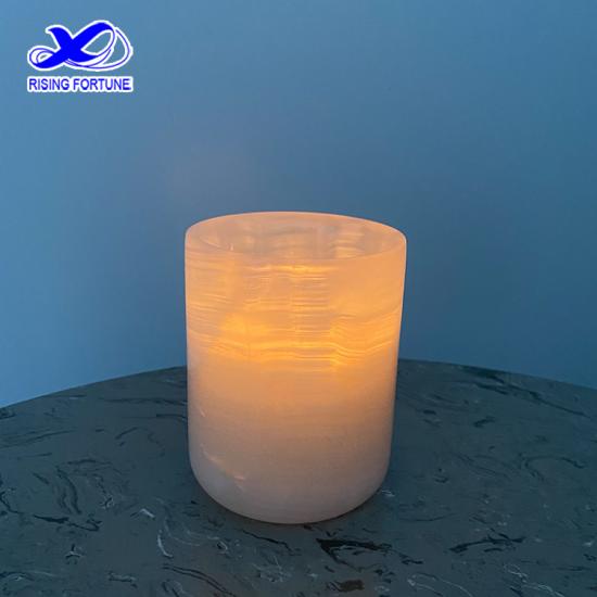White and Pink Onyx Candle Jar Suppliers