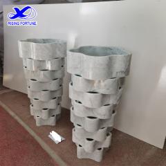 Hotel project intreccico freestanding carrara white marble standing basin