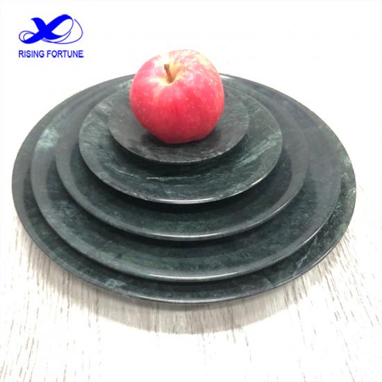 Round green marble  fruit tray