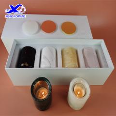 Gift box packaging luxury candle holders with lid and glass insert